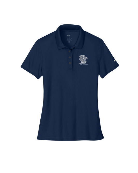 Womens CE Football Embroidered Polo - Navy