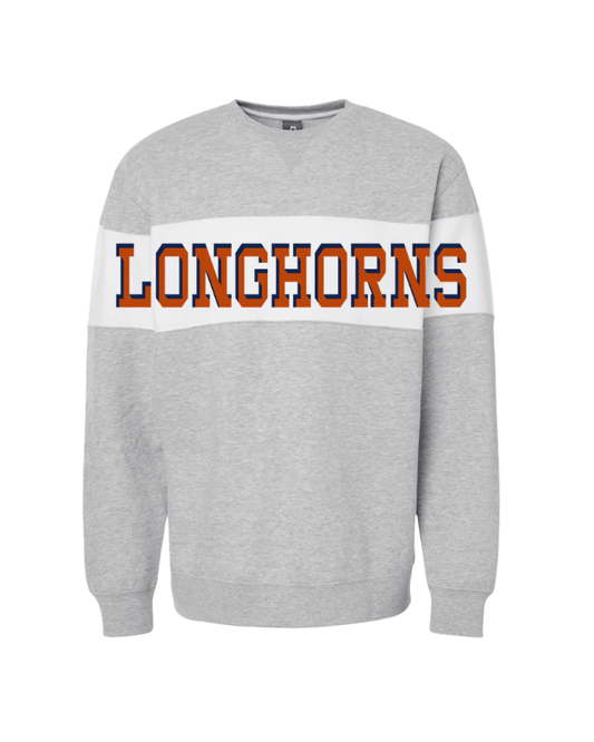 Longhorns Colorblock Crewneck Sweater - Heather Grey
