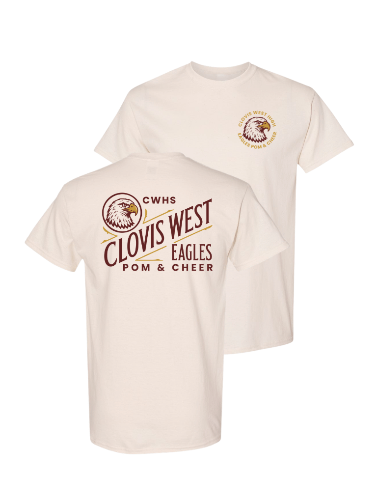 CWHS Pom & Cheer Tee -Natural