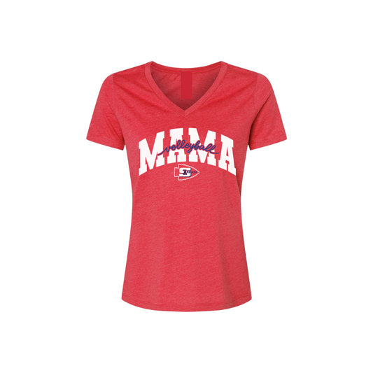 Volleyball Mama V Neck Shirt - Red