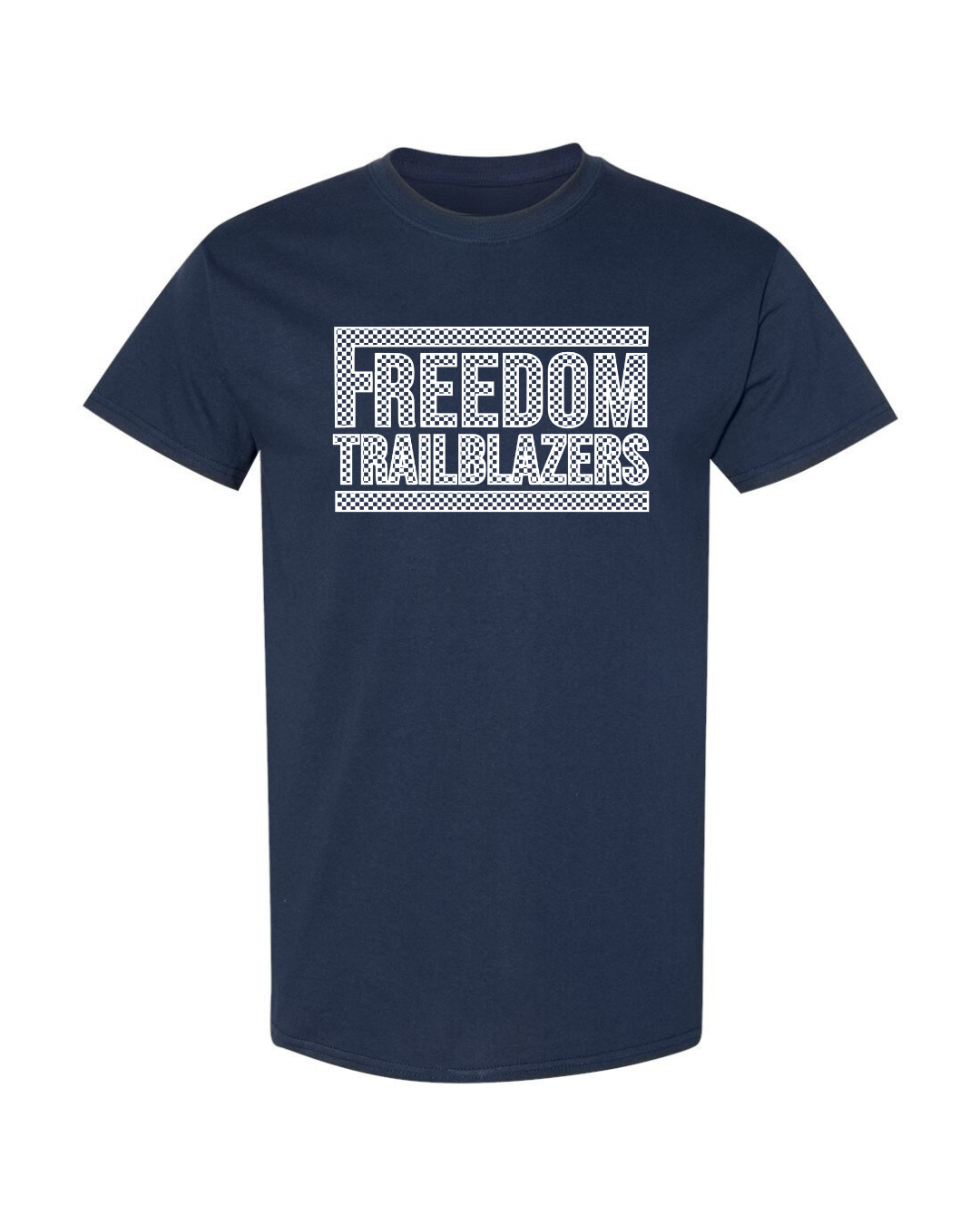 White Checkered Freedom TB Tee - Navy (Adult)