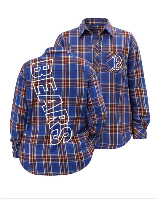 BEARS Plaid Shirt - Royal/Red