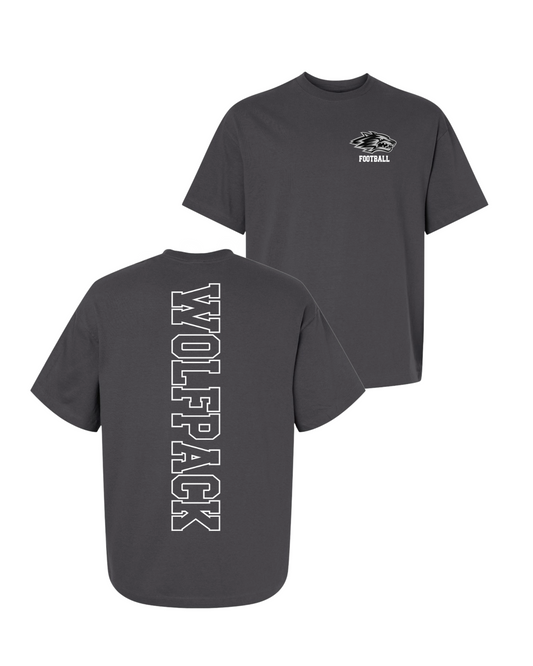 WOLFPACK Retro oversized tee- Charcoal