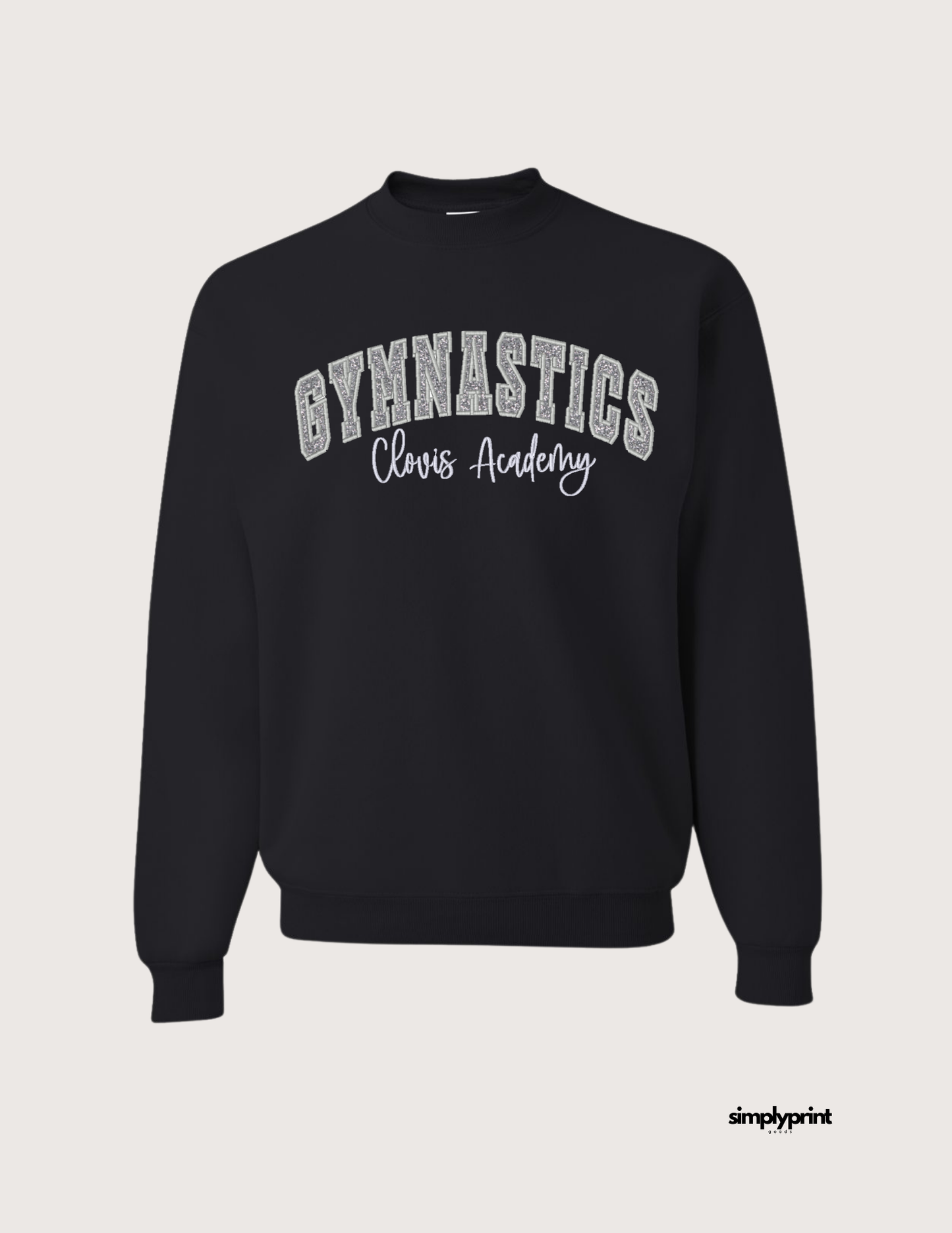 Clovis Academy Embroidered Crew - Black