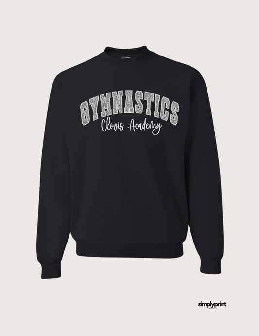 Clovis Academy Embroidered Crew - Black