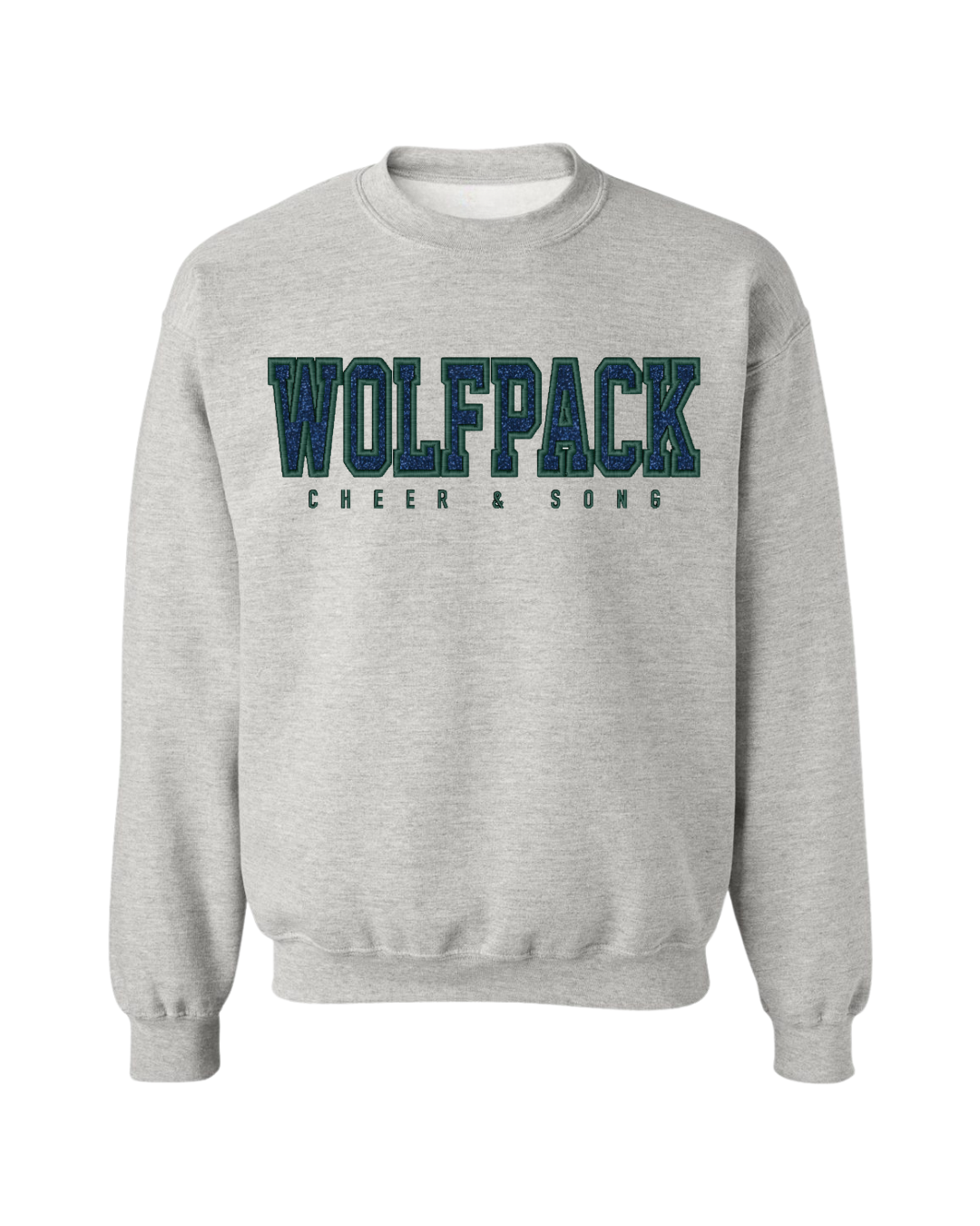 Wolfpack C&S Glitter Embroidered Unisex Crew - Heather Gray