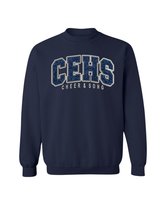 CEHS C&S Glitter Embroidered Unisex Crew - Navy