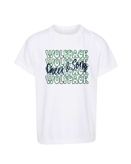 Wolfpack Cheer&Song Stacked Tee - White