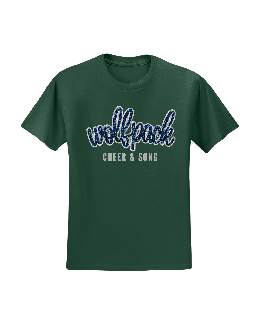 Wolfpack Cheer&Song Glitter Tee- Dk Green