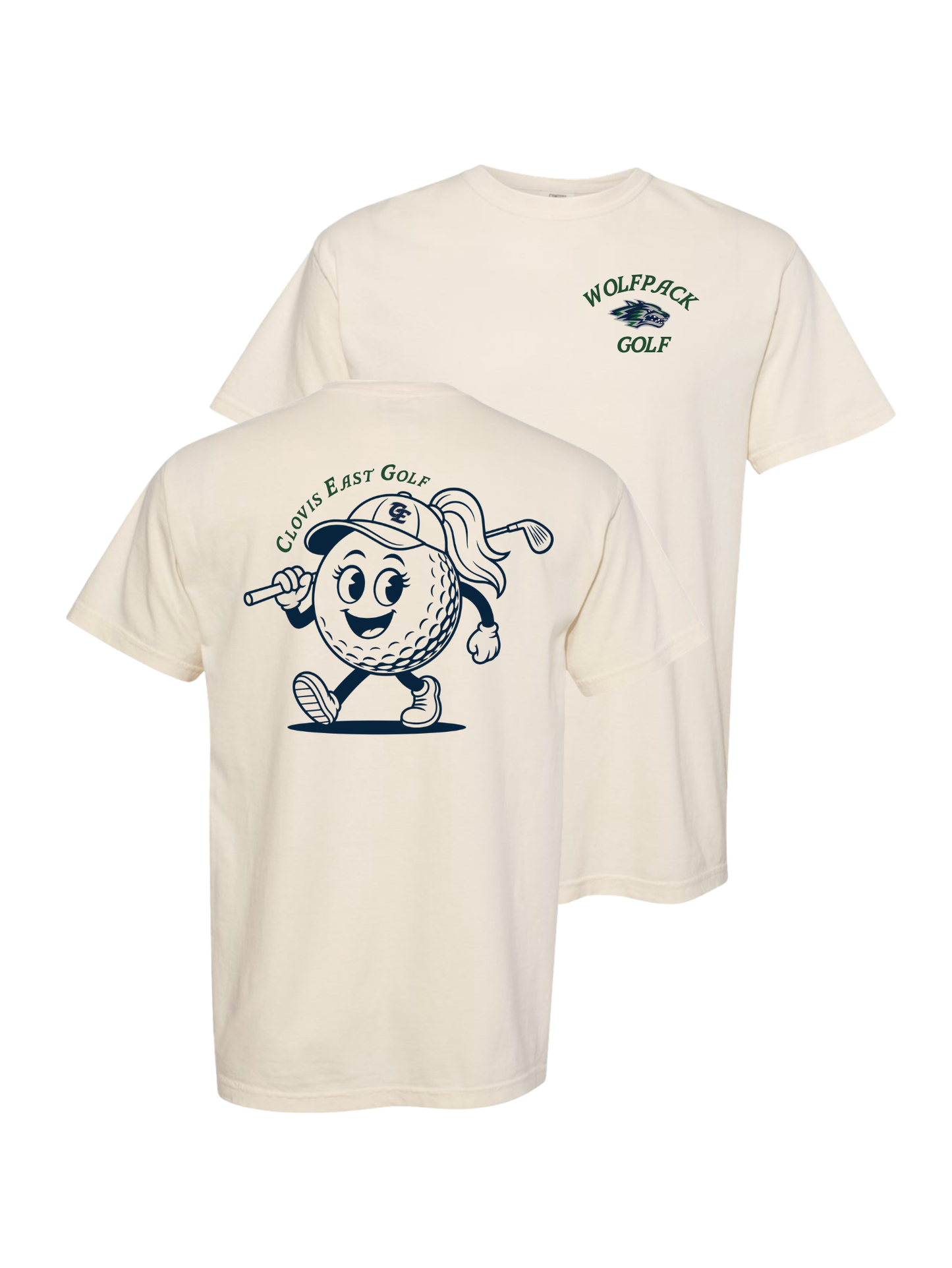 Clovis East Golf Graphic Tee- Natural