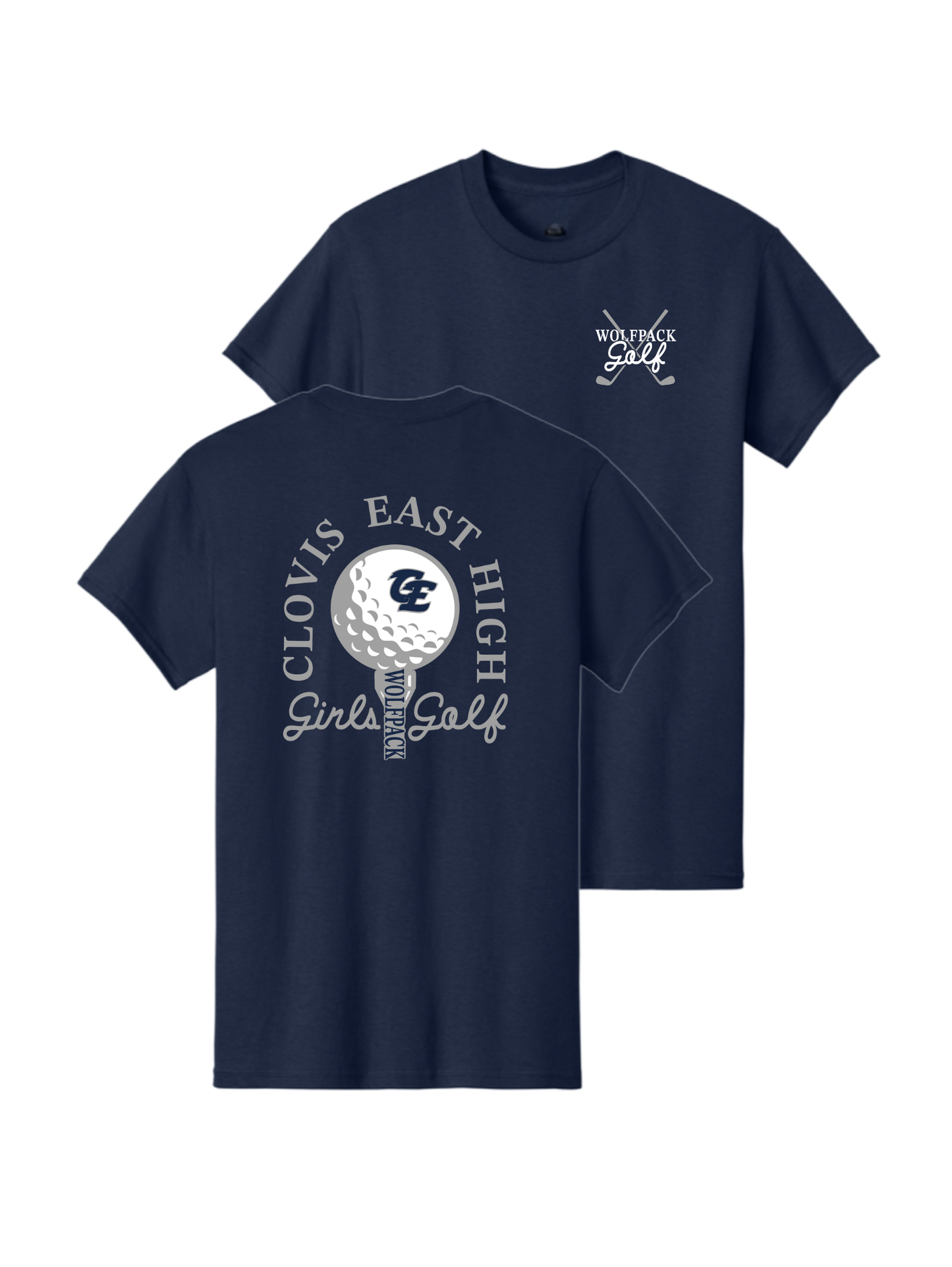 Clovis East Golf Graphic Tee- Navy