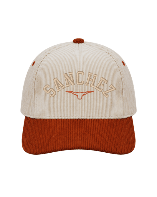 Sanchez Corduroy Snapback Cap - Natural/Burnt Orange
