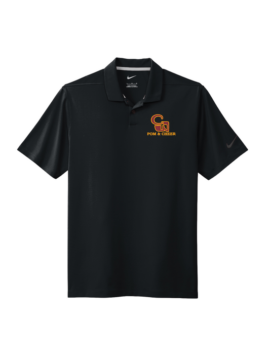 CW Logo Pom & Cheer Embroidered Nike Polo - Black