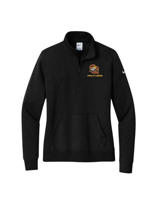 CW Logo Pom & Cheer Embroidered Nike 1/2 zip up - Black
