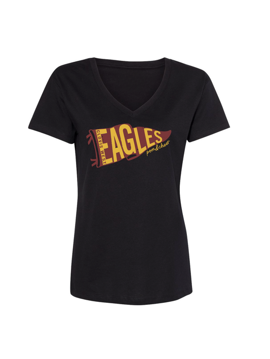 CW Eagles V Neck - Black