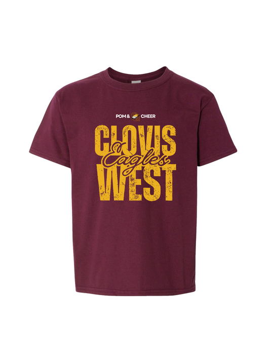Clovis West Eagles Tee - Maroon