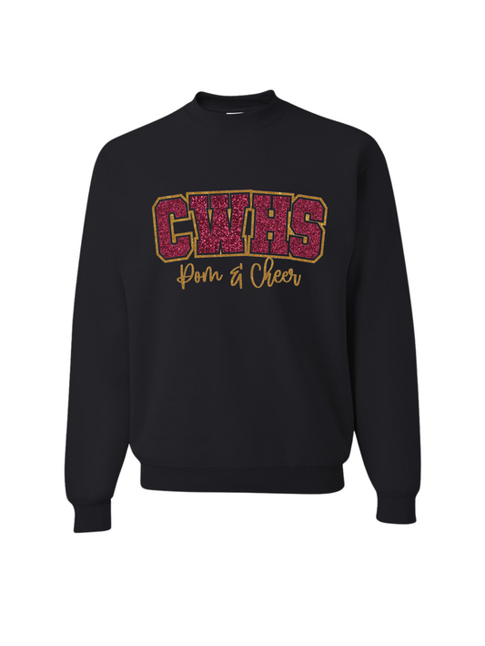 CWHS Pom&Cheer Glitter Sweater  - Black