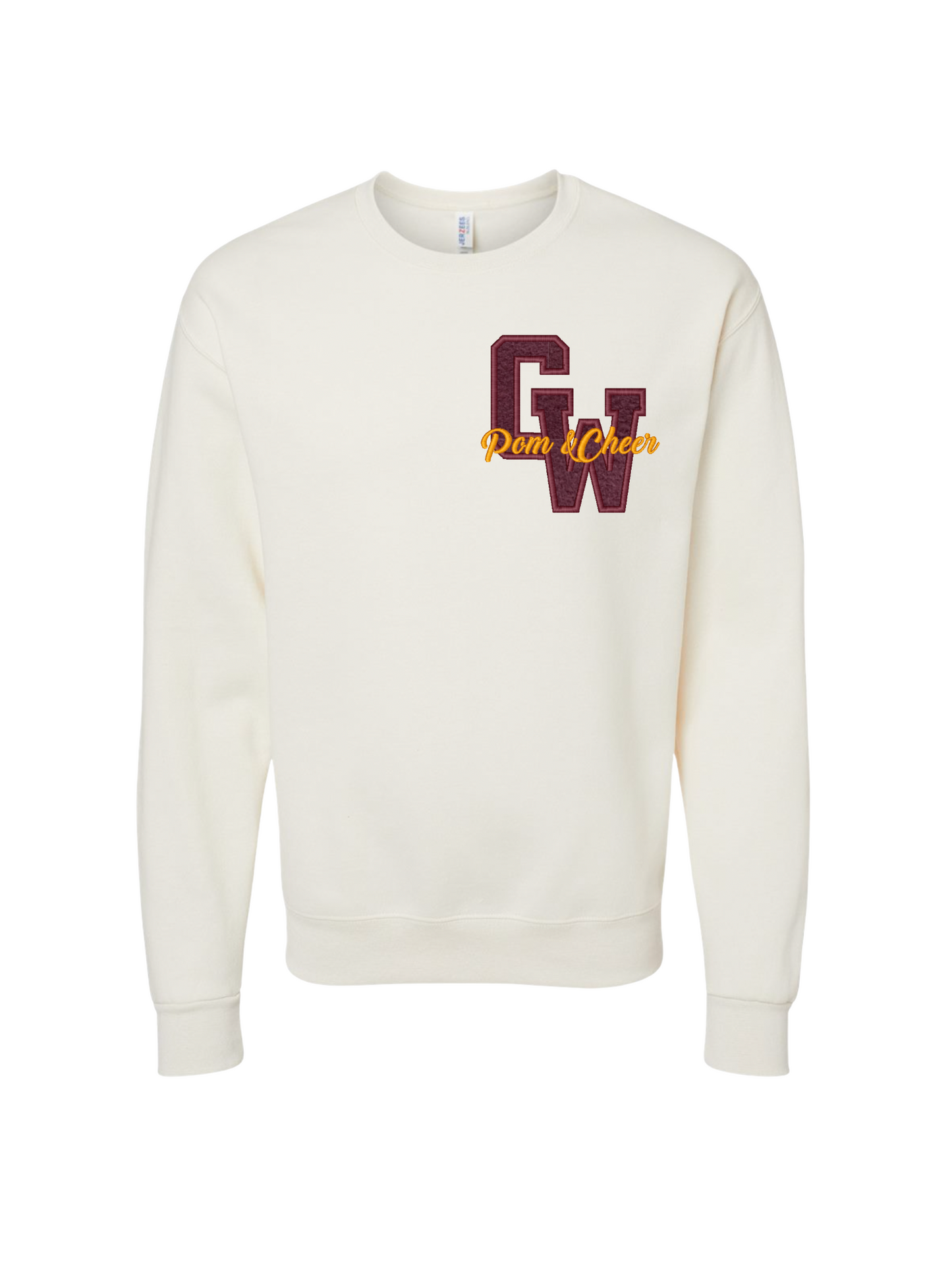 Varsity "CW" Embroidered Sweater - Cream