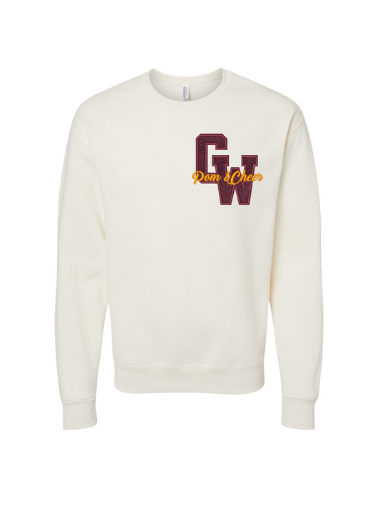 Varsity "CW" Embroidered Sweater - Cream
