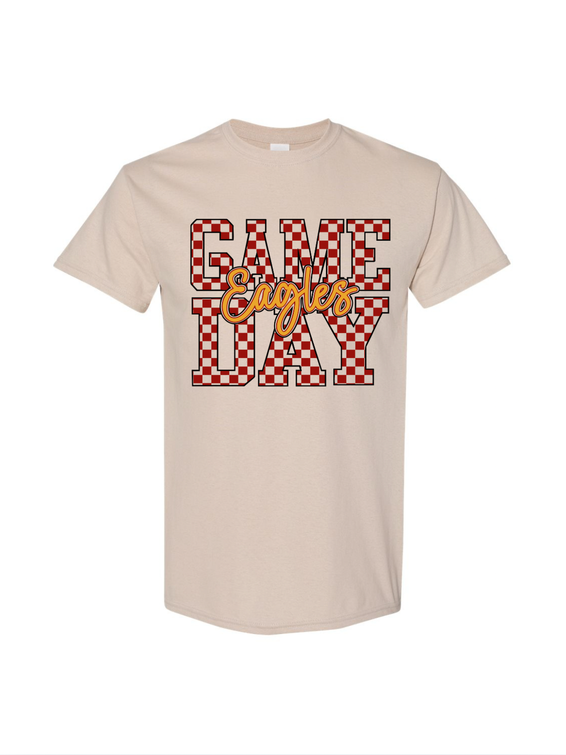 Eagles Game Day Checkered Tee - Sand