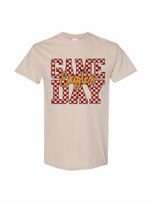 Eagles Game Day Checkered Tee - Sand