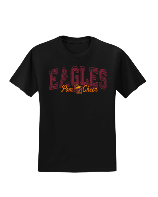Eagles Pom & Cheer PE Tee - Black