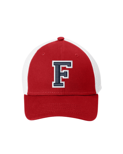 "F" Embroidered Mesh New Era Cap - Red