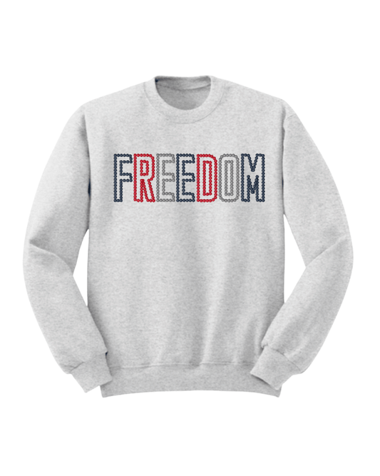 Freedom Embroidered Dotted Sweater