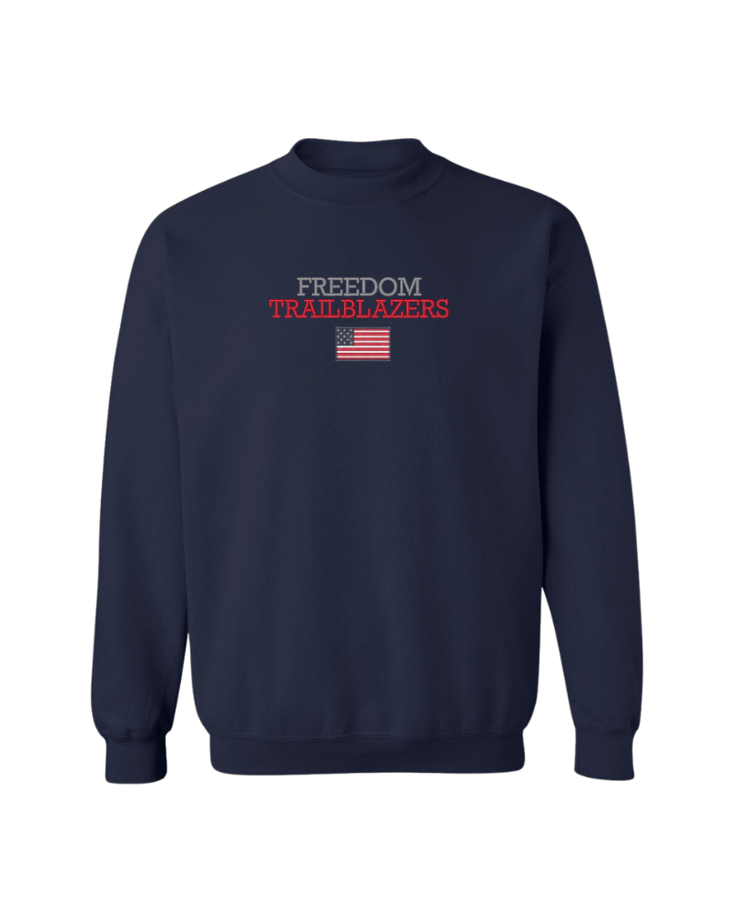 Freedom Trailblazers Flag Embroidered Sweater - Navy