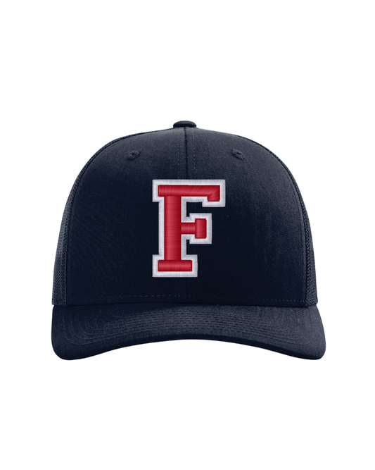 "F" Embroidered Hat - Navy