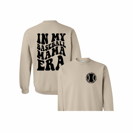 In My Baseball Mama Era Crew Sweater - Tan