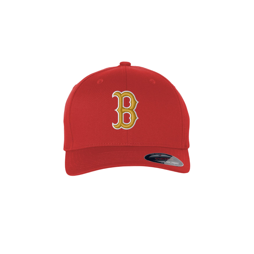 “B” White/Gold Cap - Red