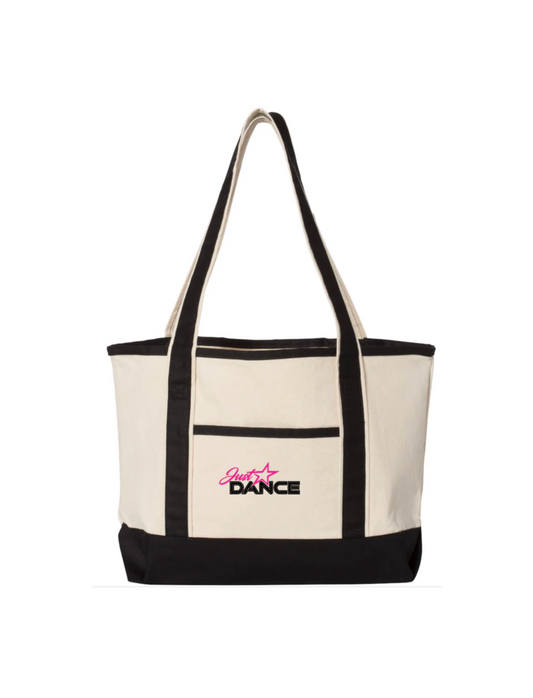 JD Canvas Tote Bag - Black/Natural