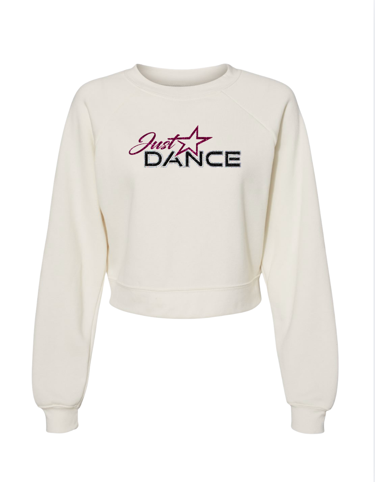 Just Dance Glitter Crop Sweatshirt - Vintage White