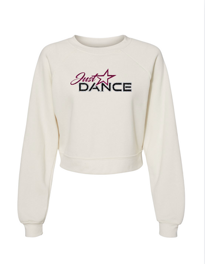 Just Dance Glitter Crop Sweatshirt - Vintage White