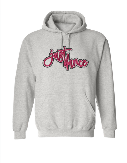 Just Dance Script Glitter Embroidered Sweater - Ash
