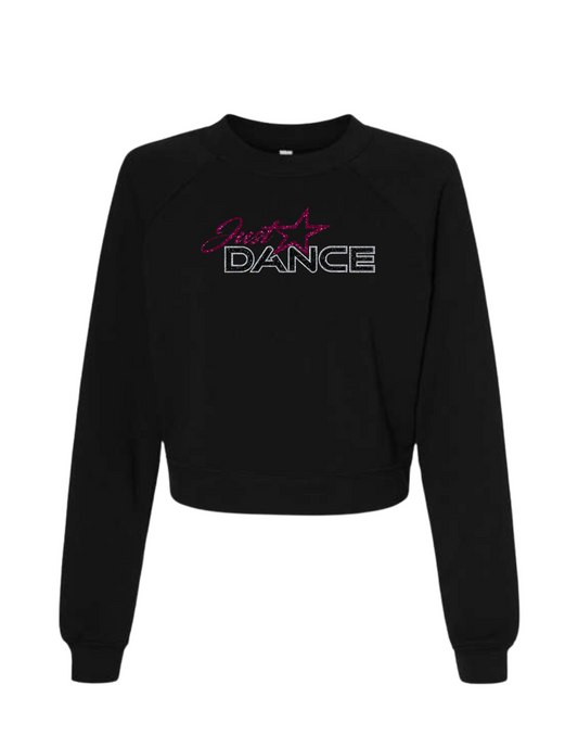 Just Dance Glitter Crop Sweatshirt - Black