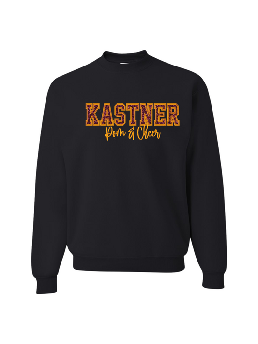 Kastner Glitter Pom & Cheer Embroidered Sweater - Black