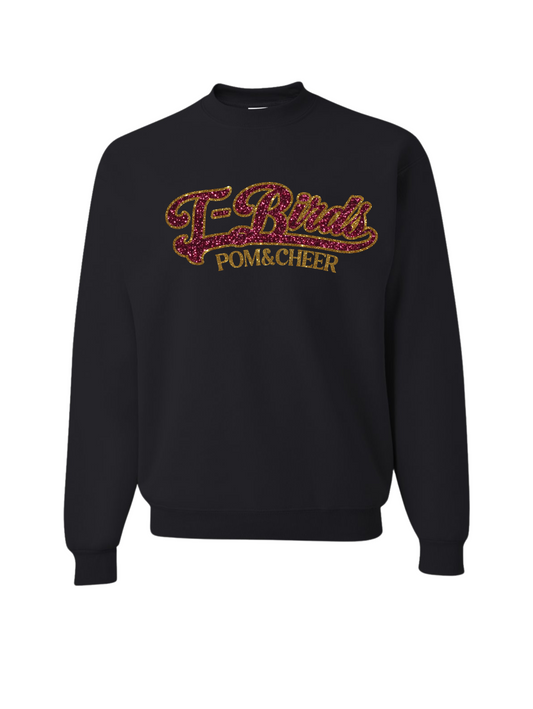 TBirds Pom&Cheer Glitter Crew - Black