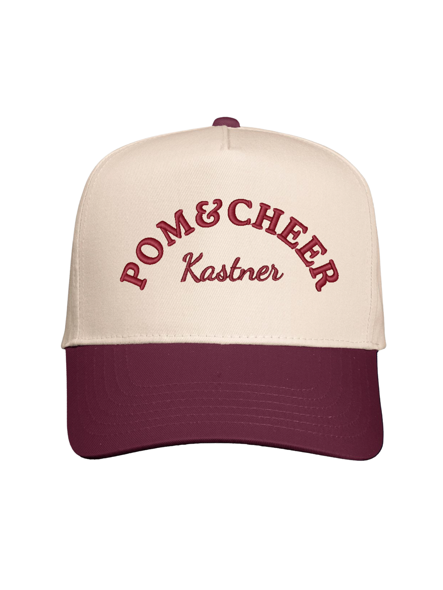 Kastner Pom & Cheer Cap - Natural/Maroon