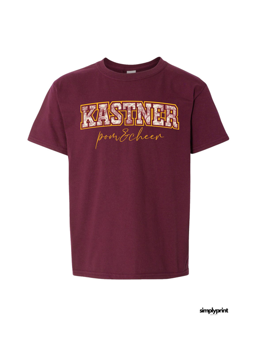 Kastner Floral Pom & Cheer Tee - Maroon
