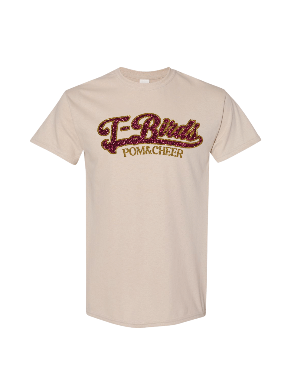TBirds Pom&Cheer Glitter Tee -Sand