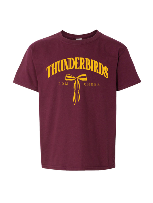Thunderbirds Bow Tee - Maroon