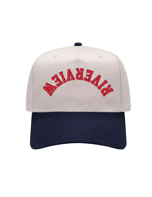 Riverview Upside Embroidered Cap -Natural/Navy