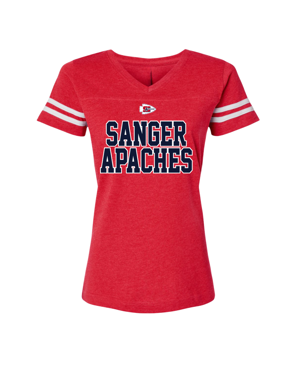 SANGER APACHES Football Tee - Vintage Red