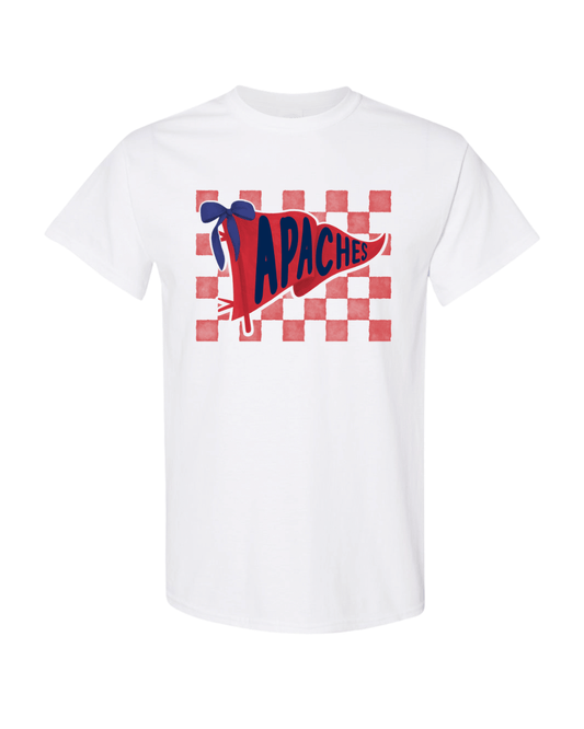 Apaches Pendant Checkered Flag Tee - White