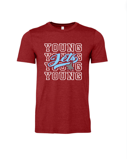 Young Jets Stacked Tee - Crimson