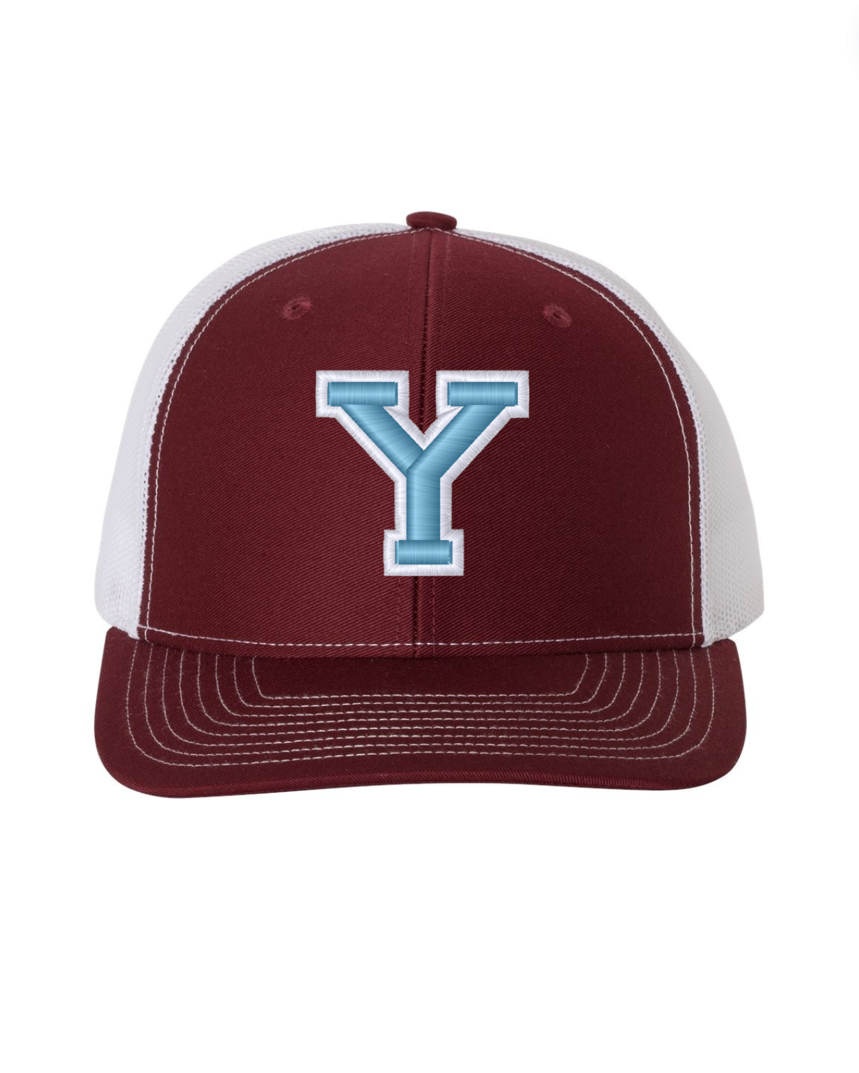 "Y" Embroidered Richardson Puff Trucker Cap - Cardinal