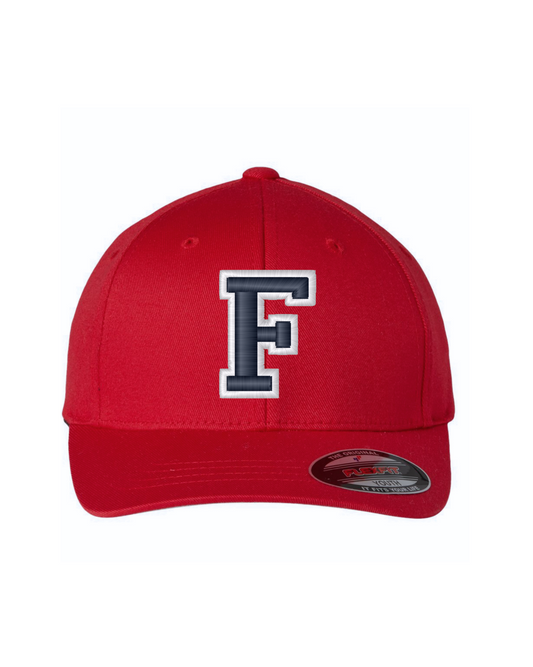 "F" Embroidered Hat - Red