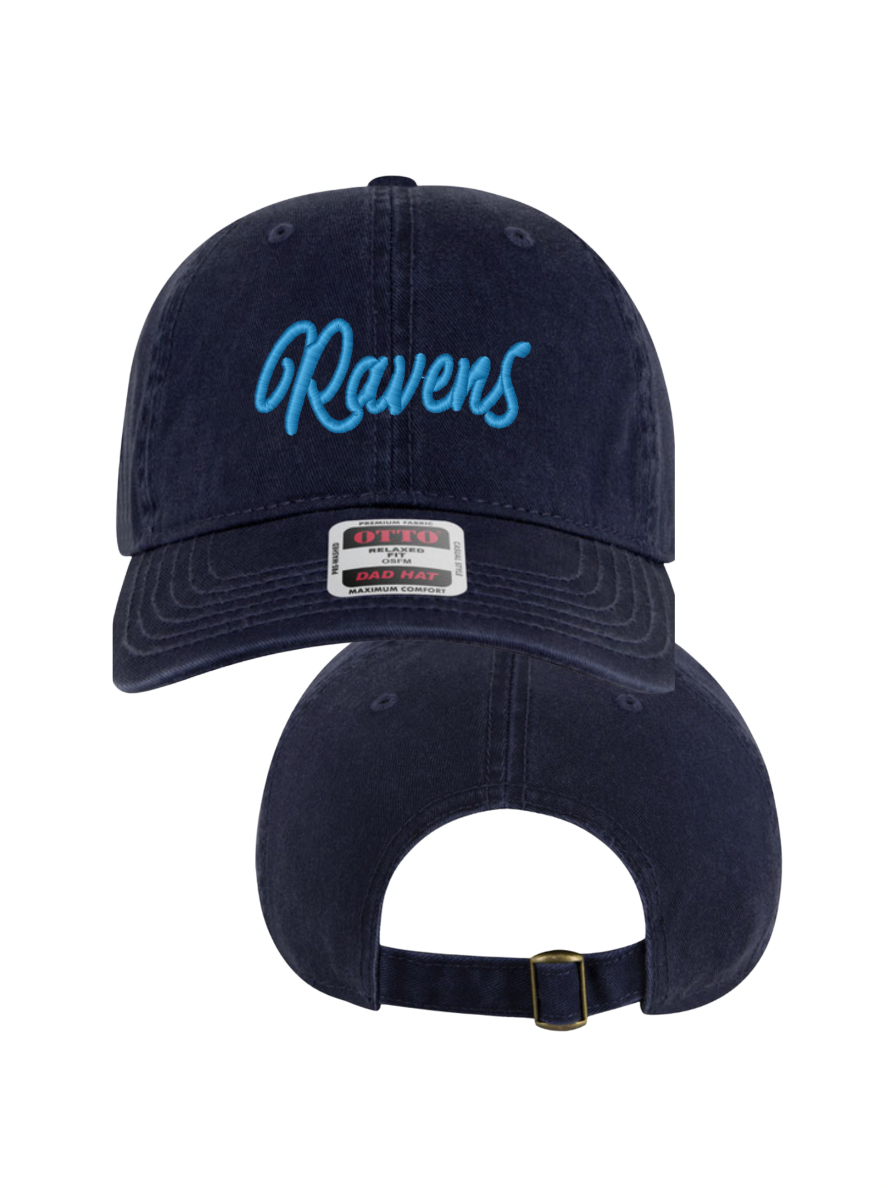 Ravens Embroidered Dad Hat - Navy